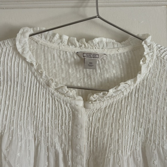 jcrew point sur Wms popover blouse Wms 10 - Picture 2 of 2